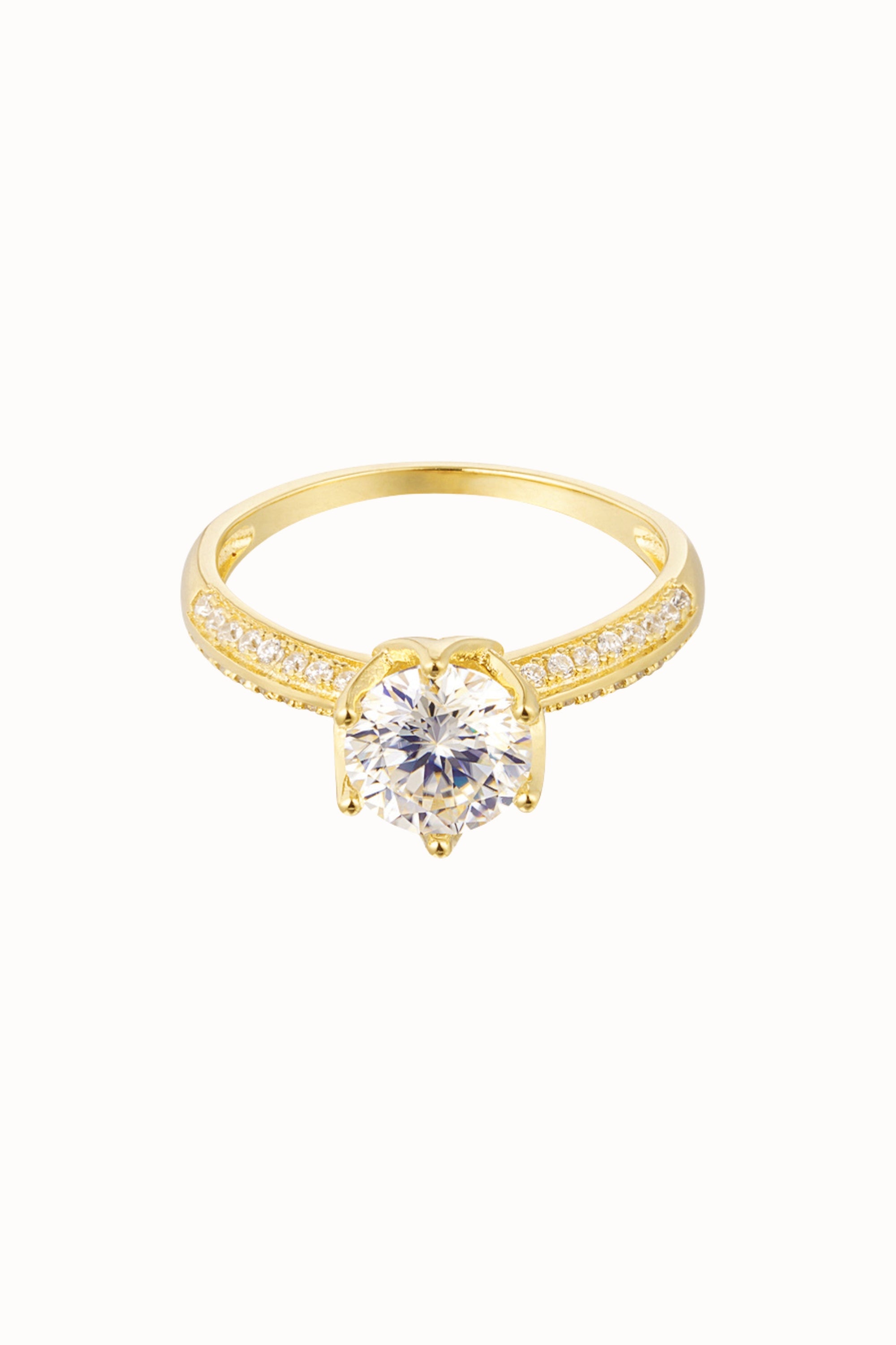 Ring moissanite Ivory goud