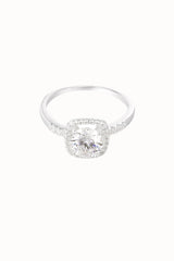Ring moissanite square zilver