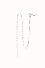 Zilveren oorbel met kettinkje