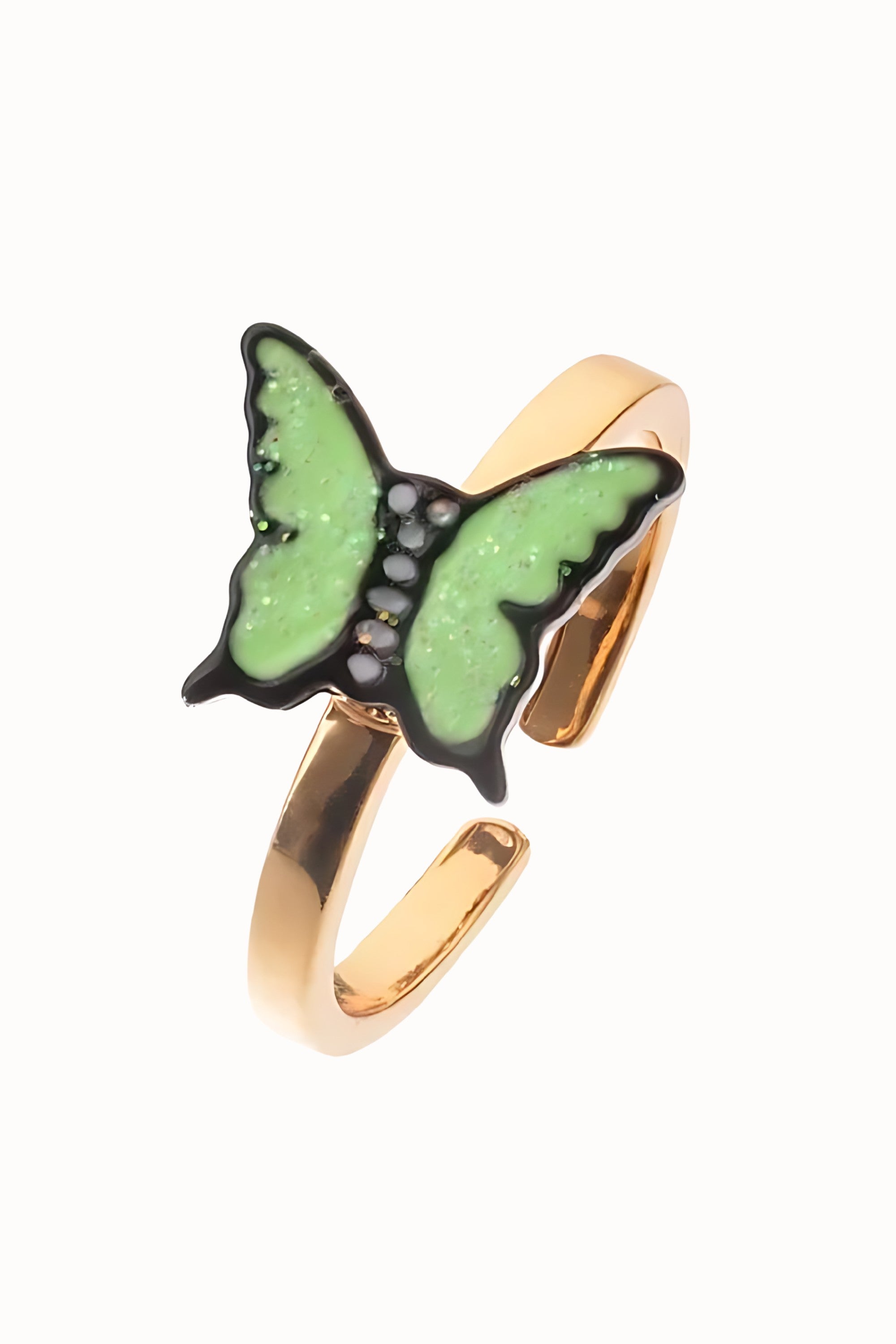 Fidget ring groene vlinder