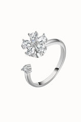 Fidget ring flower zilver