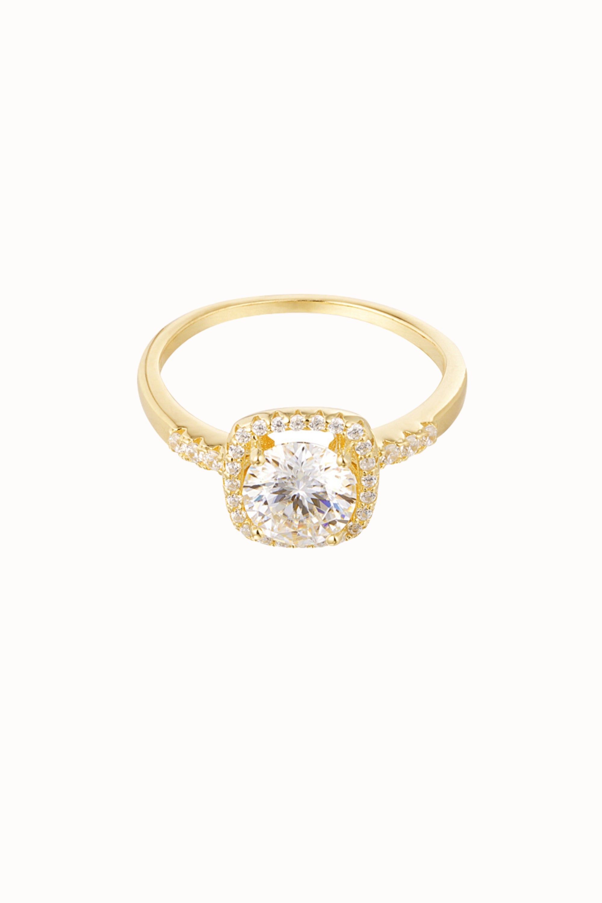 Ring moissanite square goud