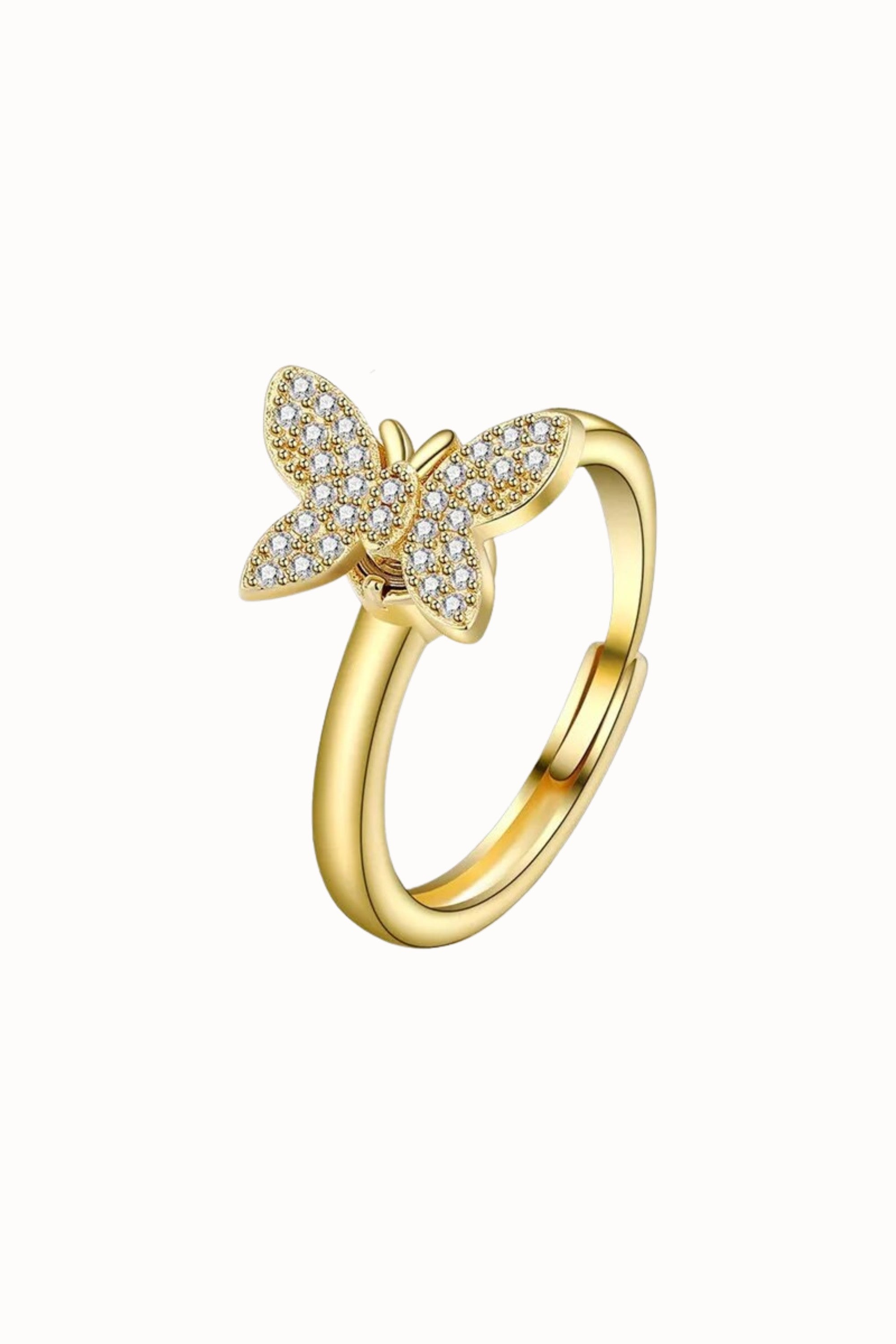 Fidget ring shiny butterfly